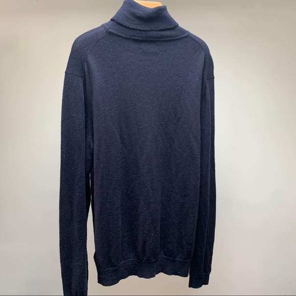 Calvin Klein Italian Merino Wool Navy Turtleneck - Picture 5 of 11